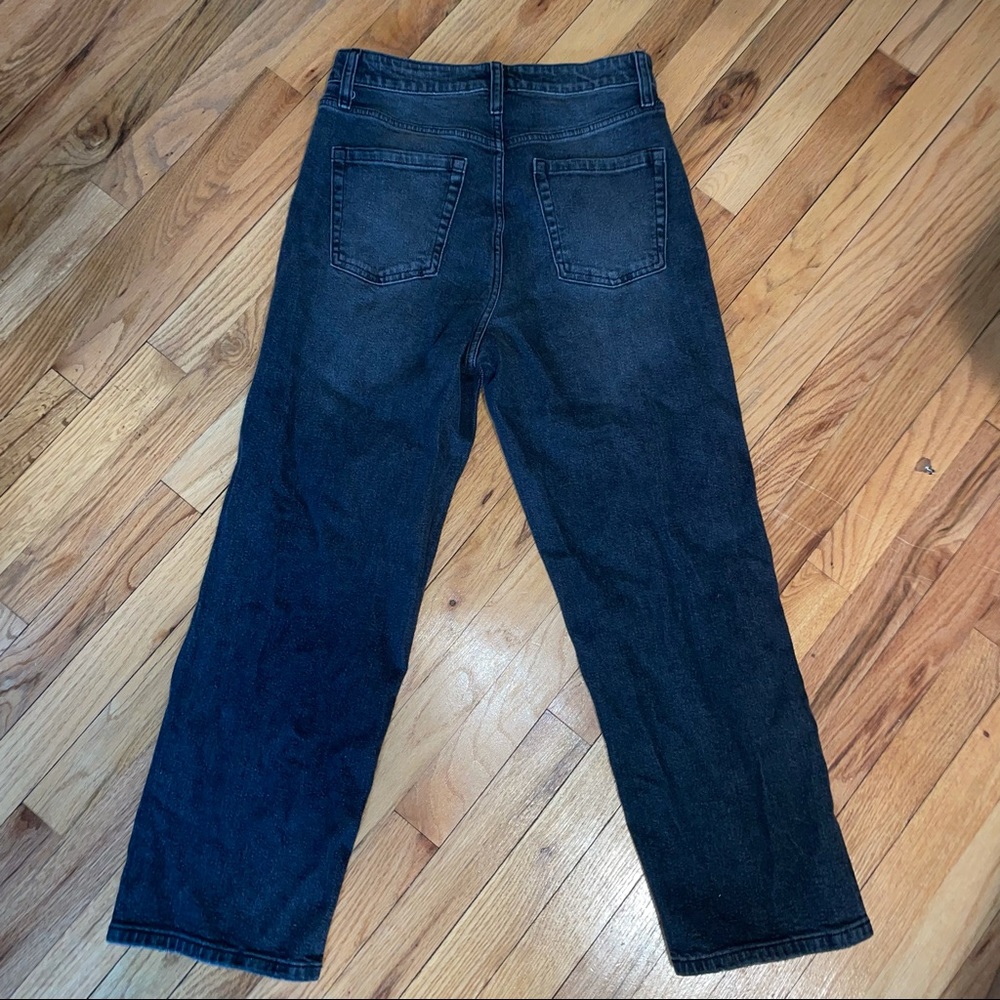 Gray-Black Ripped Straight Jeans - Picture 3 of 6
